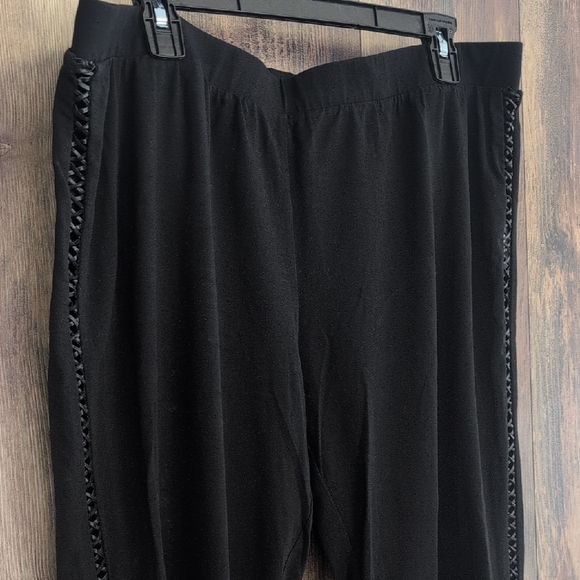 City Chic Criss Cross Side Black Leggings L -c125 - Picture 1 of 7